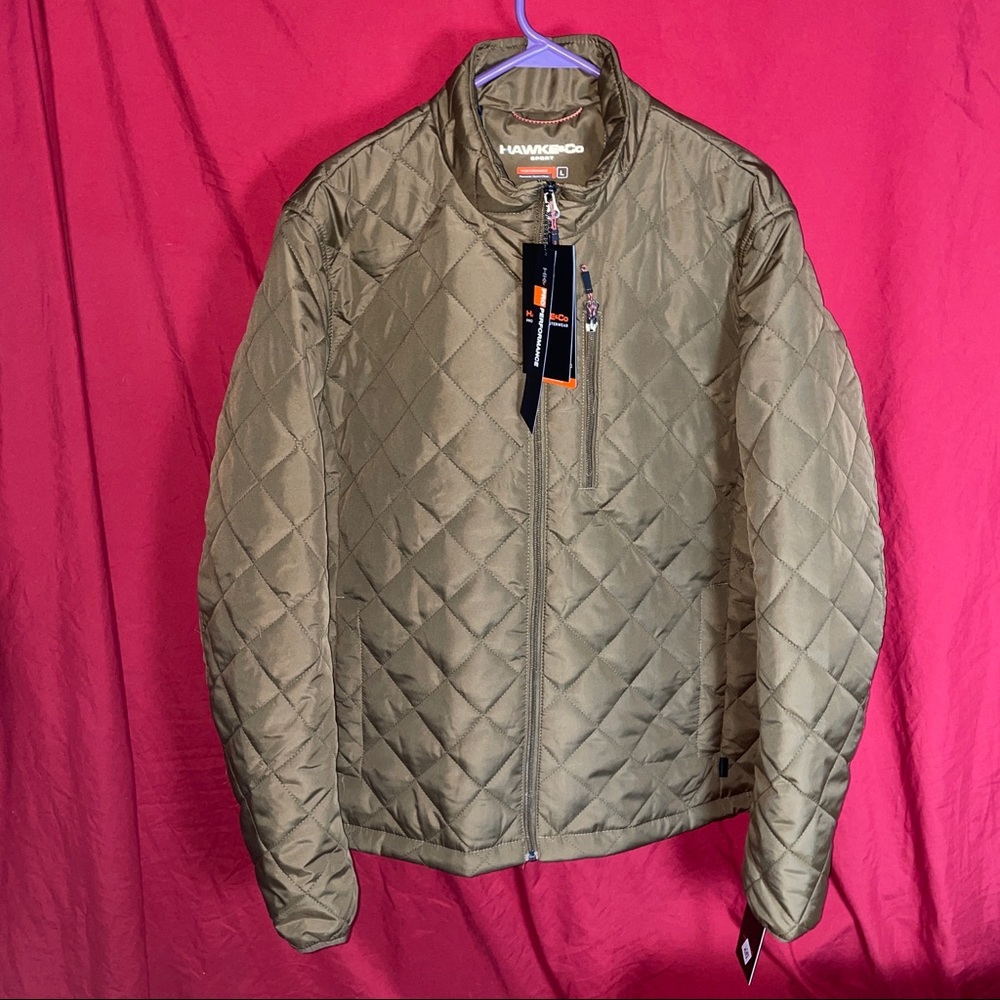 HAWKE & Co. Bark Tan Lightweight Wind & Water Resistant Heat Insulated Jacket